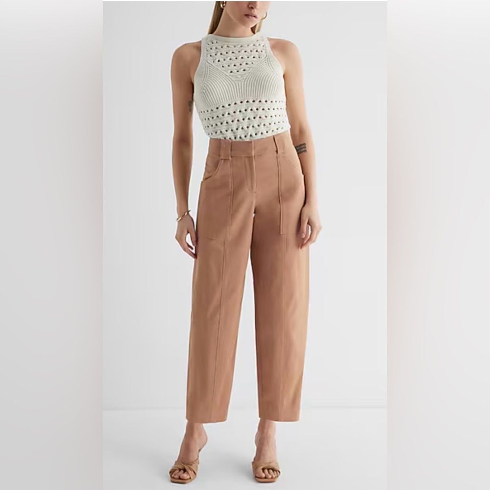NWT Express Super High Waisted Cropping Utility Trouser Pants